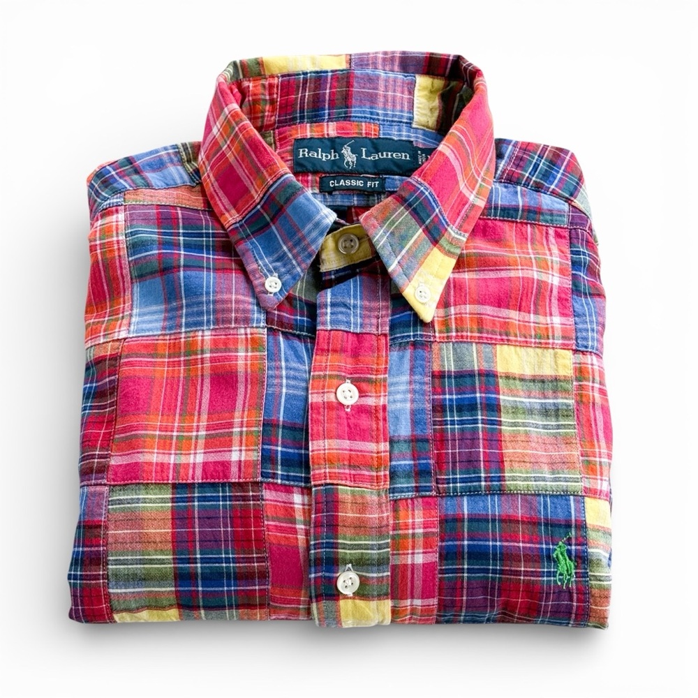 Ralph Lauren Madras Patchwork Button Down Oxford … - image 2